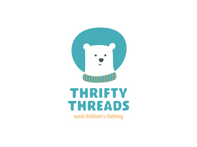 THRIFTY THREADS bear branding cute design fashion grizzly ice bear icon illustration kids logo negative space polar bear simple ui