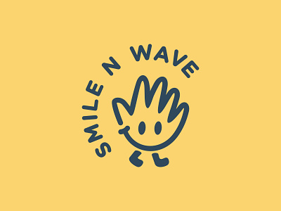 Smile N Wave Logo branding design fun hand happy hello hey hi icon illustration logo logodesign logos simple smile smilling ui wave