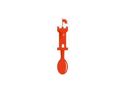 Food/Spoon Castle Logo branding castle design food icon kingdom logo logo design logos simple spoon