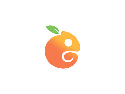 Orange Chameleon Logo brand branding chameleon design fruit icon identity lizard logo logos orange reptil simple ui vector