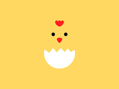Little Chick Logo adorable branding chick chicken cute egg hatch icon illustration little logo negative space simple yellow yolk