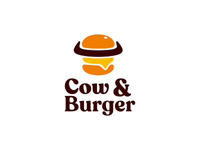Cow & Burger Logo bbq beef branding bread burger cheese cow design fast food horn icon illustration logo logodesigns logos simple ui vector