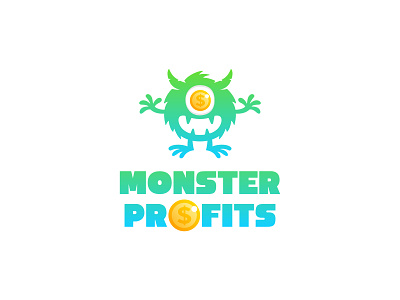 Monster Profits Logo brand branding company design dollar icon identity illustration logo logos money monster profits save simple vector