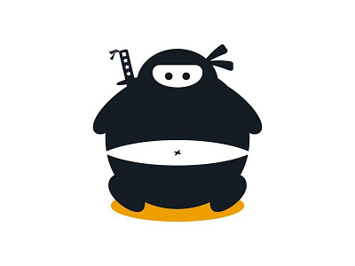 FAT NINJA character circle cute design fat golden ratio icon illustration japan japanese logo logodesign logodesigns minimalist ninja ninja logo ronin simple warrior