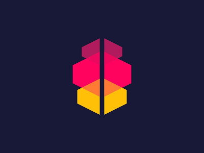 Geometric Minded app brain brain logo branding colorful design geometric icon logo logo for sale logodesign logodesigns logos mind mindful modern simple triangle ui ux