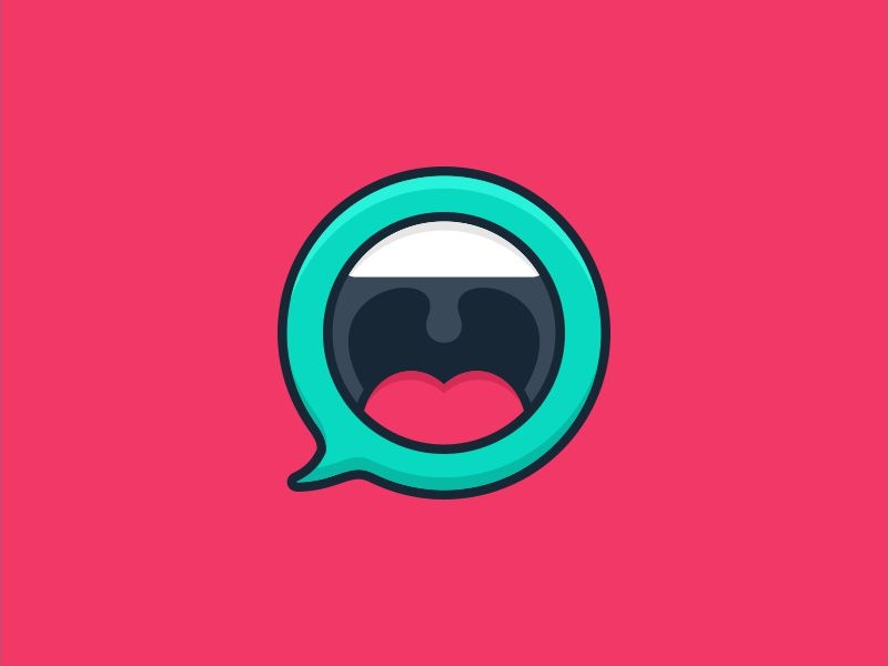 Belt Out Loud app vector speech bubble chat app speech playful loudspeaker loud scream mouth chat bubble chat character illustration logos icon simple logodesign logodesigns logo