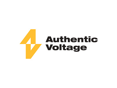 Authentic Voltage Logo authentic design electric icon lettering lettermark lightning logo logodesign logodesigns logos logotype mark negative space logo power simple storm thunderbolt typography voltage