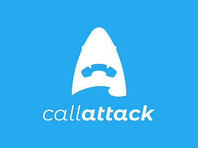 CallAttack animal app attack call dual meaning fin icon illustration logo logodesign logodesigns logos negative space logo ocean phone sea shark signal simple telephone