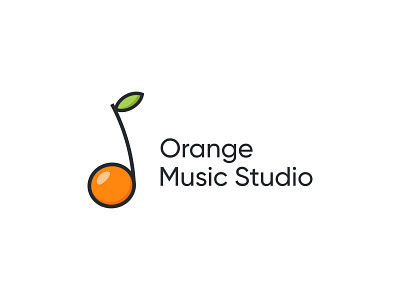 Orange Music Studio app app icon design dual meaning fresh healthy icon icons illustration logo logo inspirations logodesign logodesigns logos music music notes note orange orange logo simple