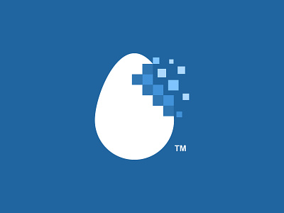 Pixelated Egg app application blue branding chicken dot dual meaning egg icon logo logodesign logodesigns logos modern nutrition pixel simple technology ui ux