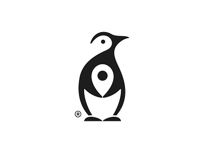 Penguin Travel animal bird character cute dual meaning icon location logo logodesign logodesigns logos negative space logo penguin pin simple simple logo sophisticated travel travel agency