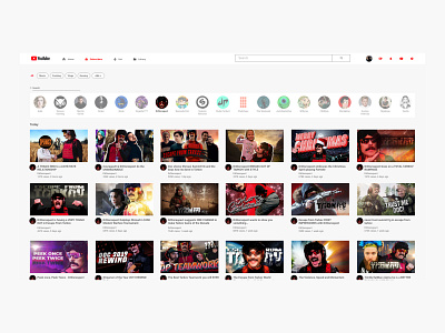 YouTube Redesign - Filter Subscribers Content Feed - Part 1 collection page dr disrespect filter search sorting thumbnail ui ui ux ux video youtube