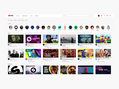YouTube Redesign - New subscribers page - Part 3 account filter list row search social media sort thumbnails ui ui ux ux video feed youtube