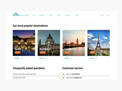 KLM Homepage Redesign - Part 3/3 adidas agency branding cities covid design destination flight football illustration images klm logo plane sport tiles travel ui ui ux ux