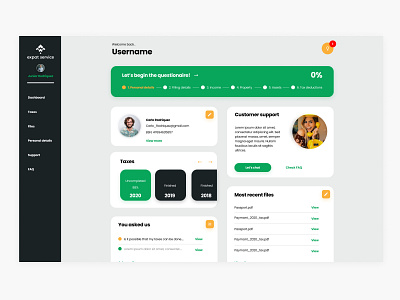 Expat Service - User dashboard / landing page - Part 4/4