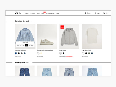 ZARA REDESIGN - PRODUCT PAGE ADD ONS - PART 8/8 add ons clothes color swatch e commerce fashion hover animation product page product tile product variants redesign shop ui ui ux ux webshop zara