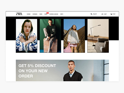 ZARA REDESIGN - HOMEPAGE PART 3/8 clothes clothing collections ecommerce fashion fashion store form homepage newsletter products redesign shop ui ui ux ux webshop zara