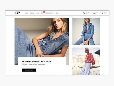 ZARA REDESIGN - HOMEPAGE PART 2/8 banners buttons clothes clothing fashion fashion store filter image grid products redesign ui ui ux ux webshop women women fashion zara