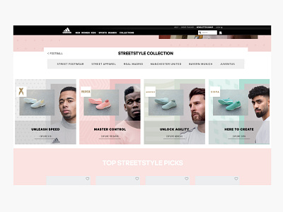 ADIDAS SPECTRAL MODE - COLLECTION PRODUCT NAVIGATION 2/5 adidas collection ecommerce fashion filter football landing page menu navigation nike product shop soccer sort sport webshop