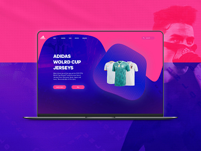 Adidas World Cup Jerseys Landing Page - Daily UI #03 adidas adidas app app appdesign branding daily ui daily ui 01 dailyui design football jersey landing page shirt sport ui ui ux ux web website world cup
