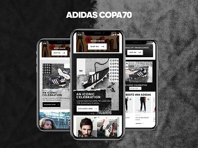 Adidas COPA70 line adidas black white boots branding football mobile shoe soccer sport sports street ui urban ux website