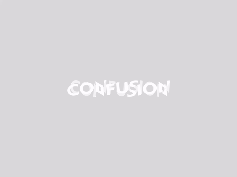 Confusion animation design gray illustration logo minimal minimalist text text animation title wave wave warp
