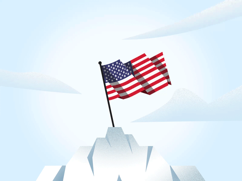 Flag Animation animation animation after effects clouds flag flag animation flat illustration mountain stopmotion usa vector