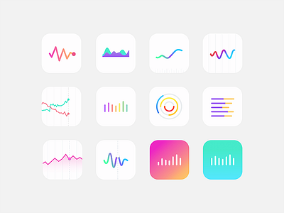 iOS Icons analytics charts color graphs icons ios light reporting visualization viz