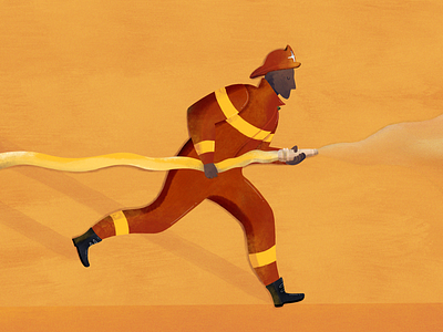 Firefighter character characterdesign digitalart illustration illustrator procreateapp