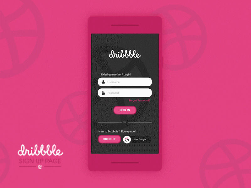 Dribbble Sign up concept | Dailu UI #001