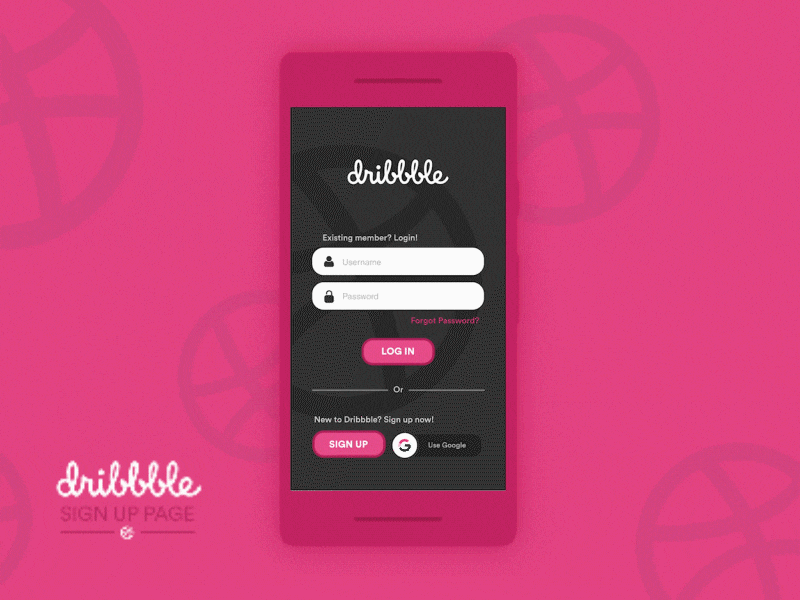 Dribbble Sign up concept | Dailu UI #001 concept dailyui dailyui 001 dribbble experiencedesign figma interactiondesign log in signup page signup screen ui uiux userinterface ux