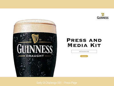 Press Page app beer dailyui guinness icon ui uichallenge user experience ux web