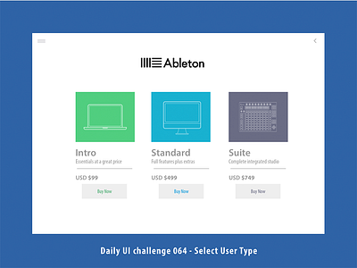 Select User Type ableton music select selectusertype ui uidaily user ux