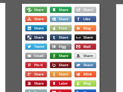 Social Media Share Buttons by Ryan Quintal on Dribbble