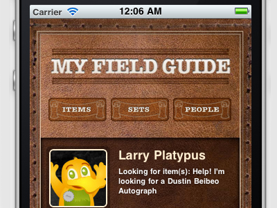 My Field Guide app heretoo ios iphone leather texture