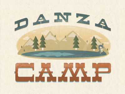 Danza Camp camp danza lake logo mountains retro tony tony danza