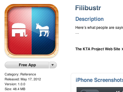 Filibustr is in the Appstore! app filibuster filibustr ios iphone political