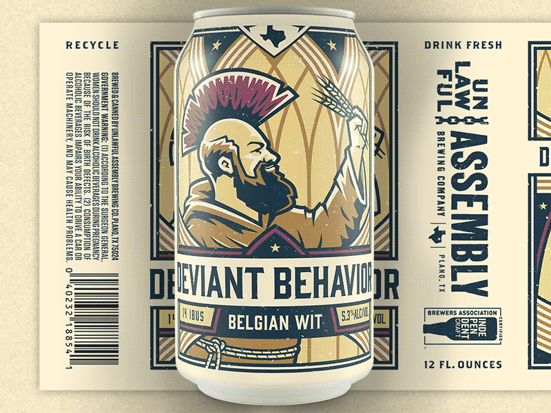 UABC., Deviant Behavior - Concept, Illustration & Design beer beer can beer label beer logo bottle brewery logo can craft beer label label design package package design