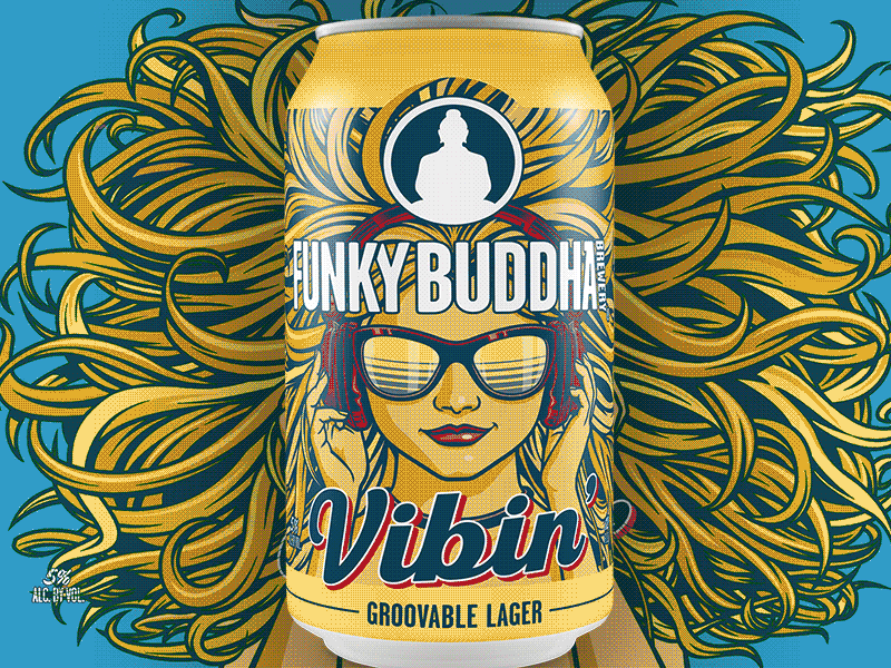 Funky Buddha Brewery - Vibin' Art & Design beer beer can beer label beer logo bottle brewery logo can craft beer label label design package package design