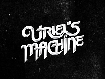 Uriel's Machine branding gradient identity lettering logo logotype media mono music rock script weight