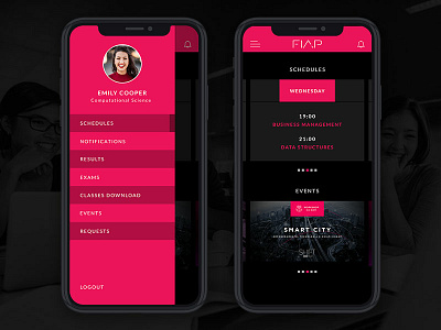 App for college students app college design digital event interface iphonex menu mobile schedule smartphone student ui ux ui