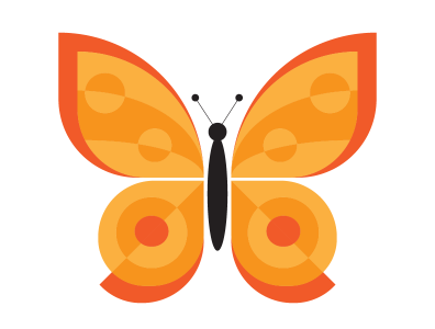 Bright Orange Butterfly Vector Illustration art bright butterfly colorful design graphic art illustration illustrator orange vector vector art vector graphic vector graphics vector illustration