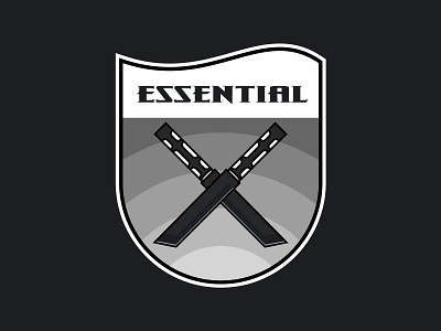 Essential Badge badge black icon knife sticker vector