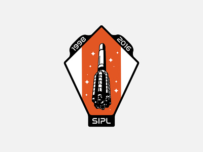 SIPL Space Program Badge 1998 2016 art badge black design galaxy graphic icon illustration nasa orange space sticker universe vector