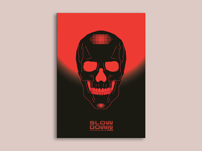 SLOW DOWN art black character color death design futuristic graphic illlustration illlustrator poster red skull vector