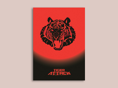 TIGER ATTACK art attack black design graphic icon illustration red tiger vector vector art vector illustration vectors