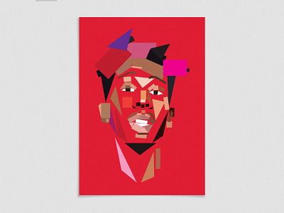 Desiigner art black blocks design graphic hiphop illustration music polygon portrait portugal rapper rappers red trap vector