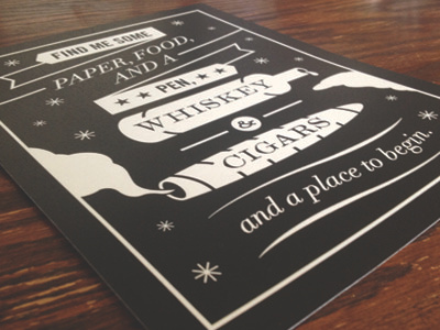 Quote Print cigars illustration type whiskey