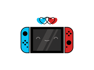Gaming Love adobe blue console design device game time gamer gaming hearts illustration illustrator love monoline nintendo playtime portable red switch vector video games