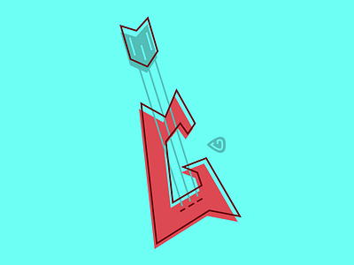 G is for Guitar alphabet guitar illustration letter monoline vector